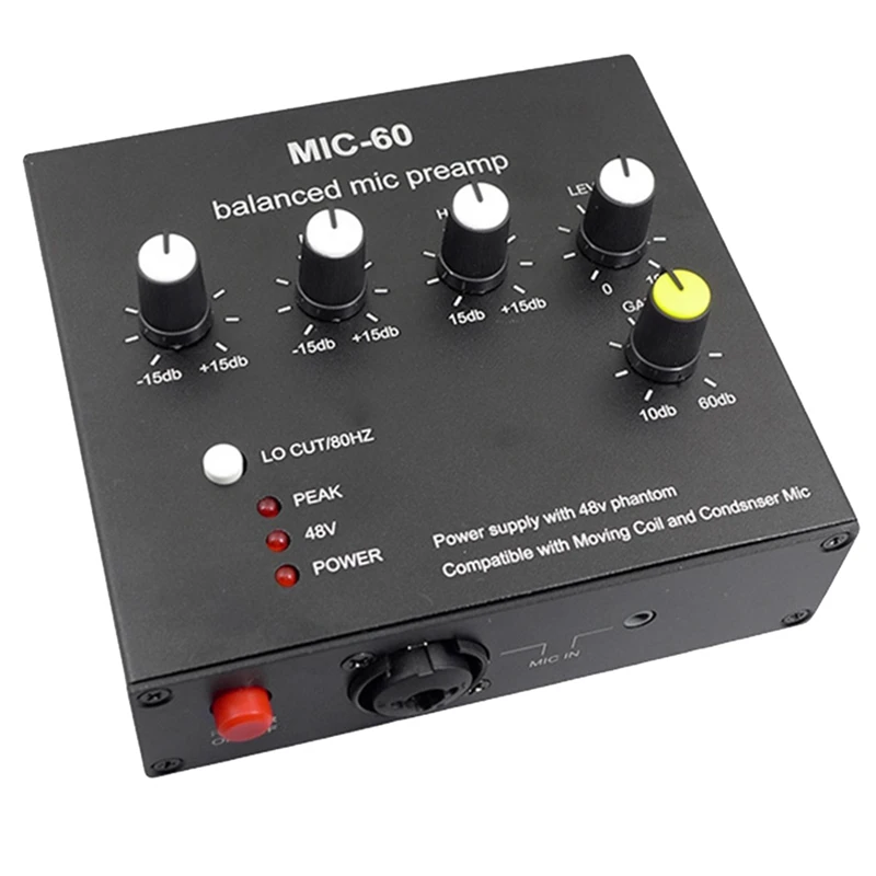 

Balanced Dynamic Microphone Amplifier Condenser Microphone Amplifier Music Audio Amplifier MIC-60 With 48V Phantom Power