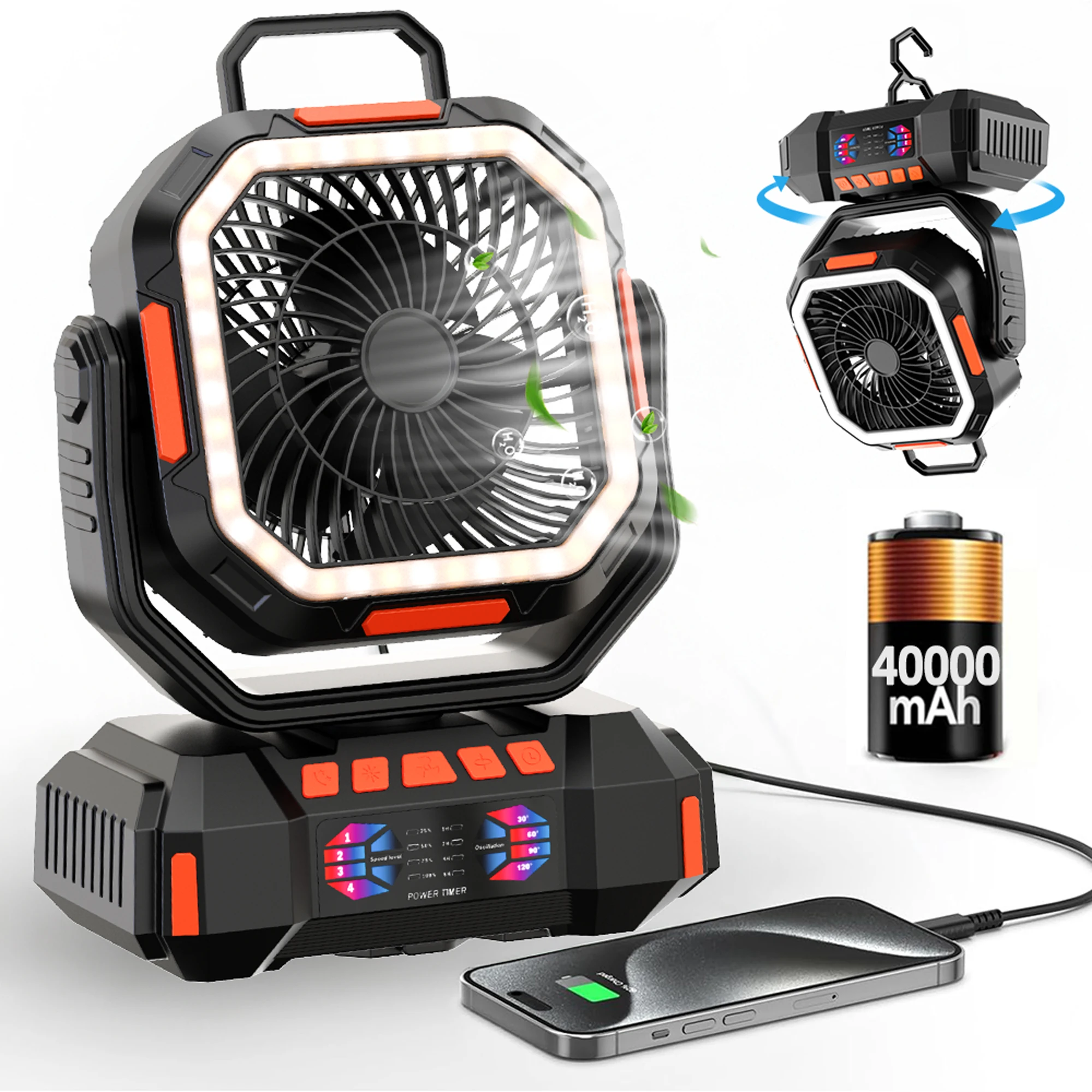 

LASUTUM Портативный вентилятор 40000 мАч