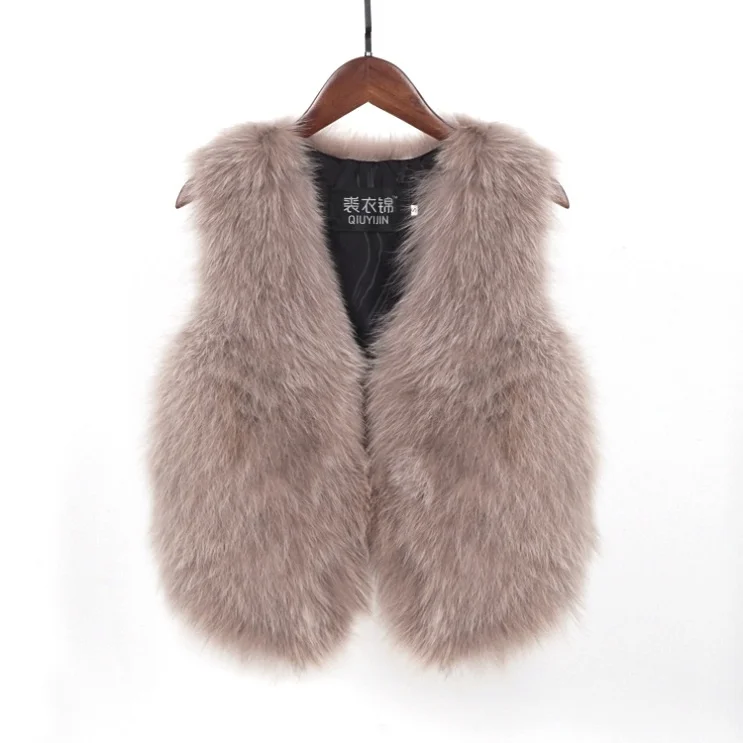 

leather fashion lady Free shipping,Brand vest.quality 100% jacket.femme shearling fox hair.winter warm fur waistcoat