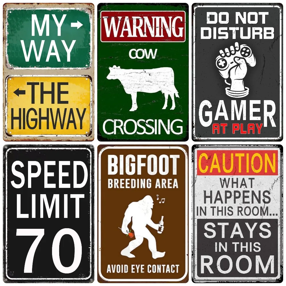 Винтажный металлический знак без парковки предупредительный постер