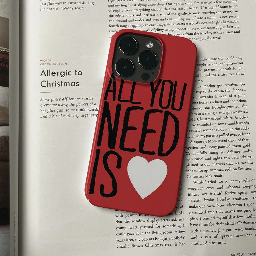 Креативный чехол для телефона INS с красным фоном Need Love English Chic Motto iPhone 15 14 11 12 13 Pro Max