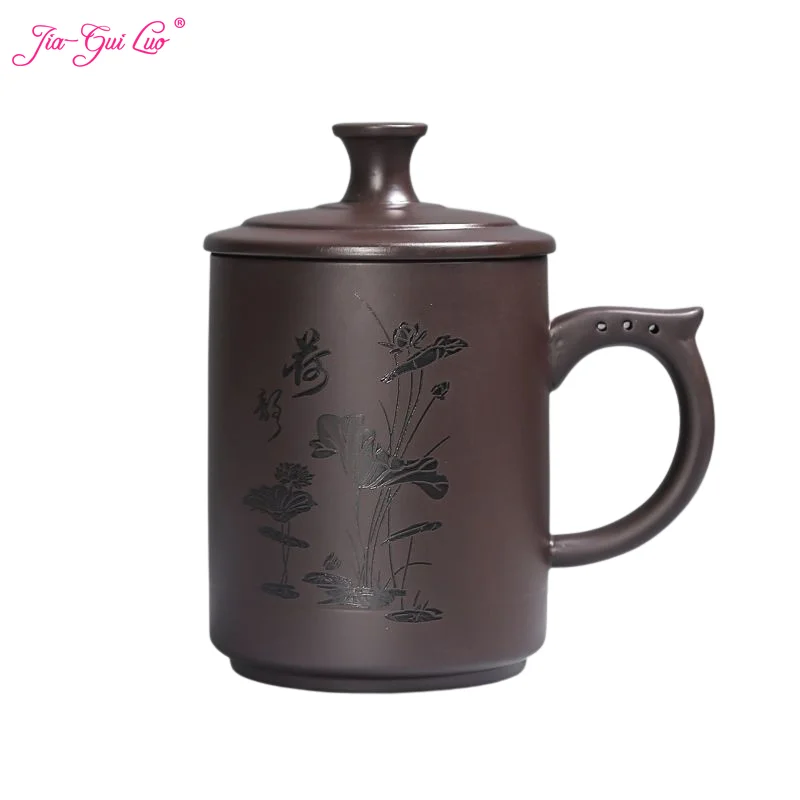 

JIA GUI LUO 410ML Purple Clay Drinkware Mugs Mug Teacups Cups Tea Cup Office Mark Cup Travel Portable Drinking Utensils I024