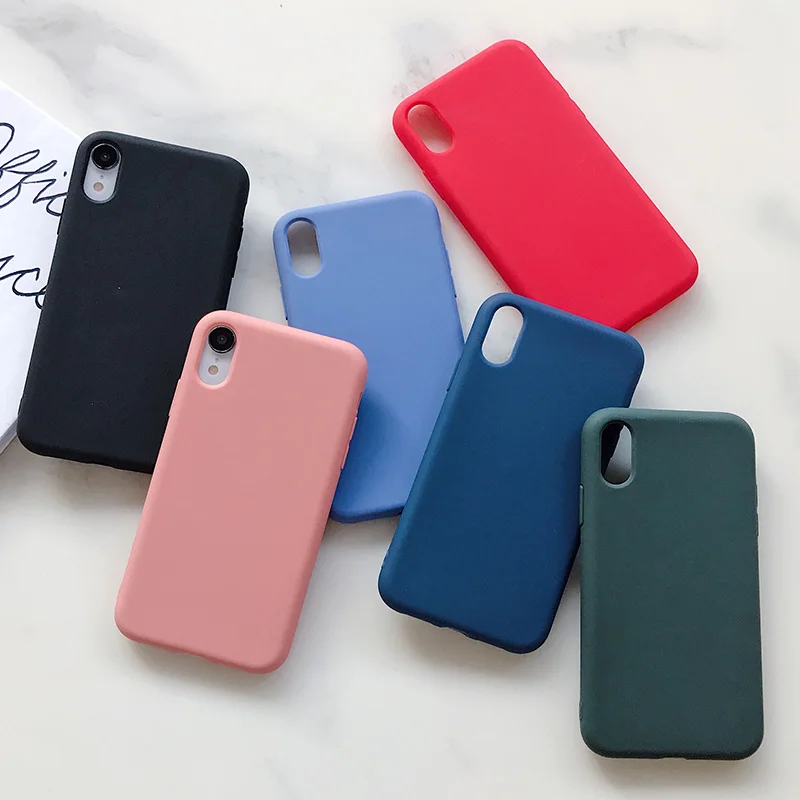 

Color Candy Phone Case for iPhone 11 Pro Max Soft Tpu Protective Case for iPhone 7 8 Plus X XR XS Max 6 6s Plus Capa