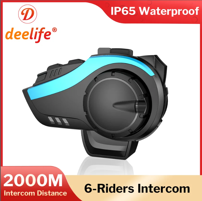 

Deelife Motorcycle Intercom Helmet Headset Bluetooth FM Radio Waterproof Hands-Free Motorbike Wireless Headsets