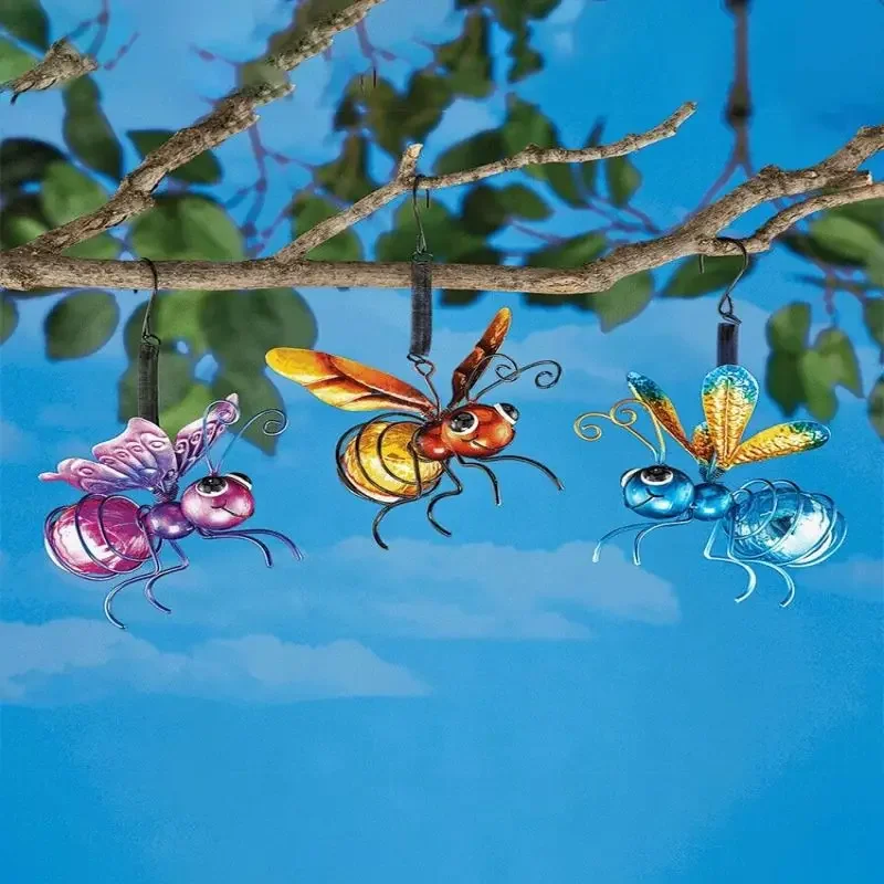 Уличная статуя насекомых на солнечной батарее водонепроницаемый висячий