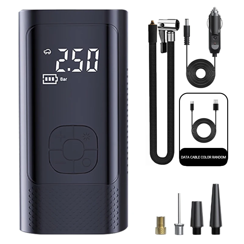 

JKUOO надувной насос портативный портативный беспроводной зарядный цифровой дисплей автомобильный мотоцикл шины многофункциональный