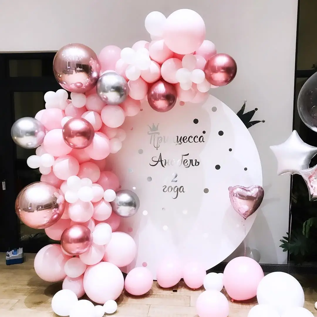 

Birthday balloon set baby first birthday decoration balloon chain blue numbers pink decorative balloon