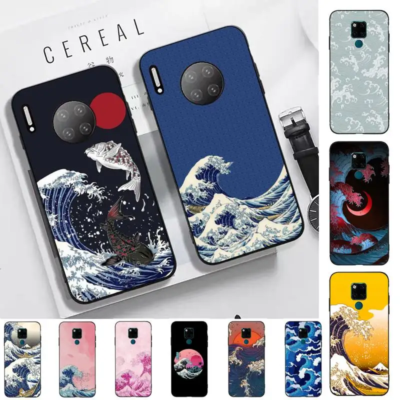 

FHNBLJ Hot Wave Art Japanese Phone Case for Huawei Mate 20 10 9 40 30 lite pro X Nova 2 3i 7se