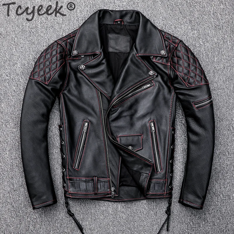 

100% Genuine Leather Jacket Men Clothes 2022 Autumn Winter Motorcycle Real Cow Leather Jackets Plus Size Coats Jaqueta De Couro
