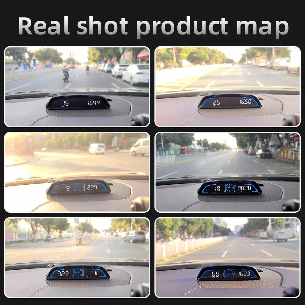 

Head Up Display 6.6in.Universal Car Turck Digital GPS HUD Head Up Display Speedometer Speed Alarm 10 Frames Per Second