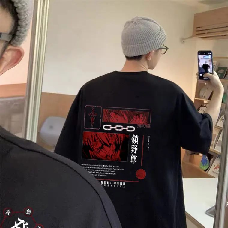 

Anime Hunter X Hunter Kurapika Print T Shirts Men Women Manga Tshirt Tops Men's Fashion Short Sleeve Tees Summer Male T-shirt