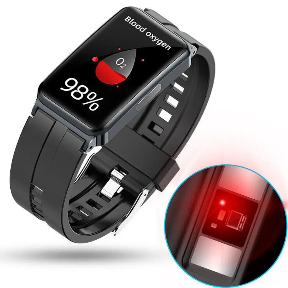 

EP01 Blood Glucose Monitoring Smart Watch ECG HRV Heart Information Waterproof Blood Watch Push Smart Rate Oxygen Test Brac A5H3