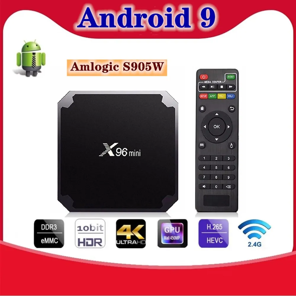 

Оригинальная Смарт ТВ-приставка X96 Mini, Android 9,0, четырехъядерный процессор Amlogic S905W, 2 Гб ОЗУ, 16 Гб ПЗУ, 2,4 ГГц, Wi-Fi, 4K, проигрыватель Youtube, ТВ-пристав...