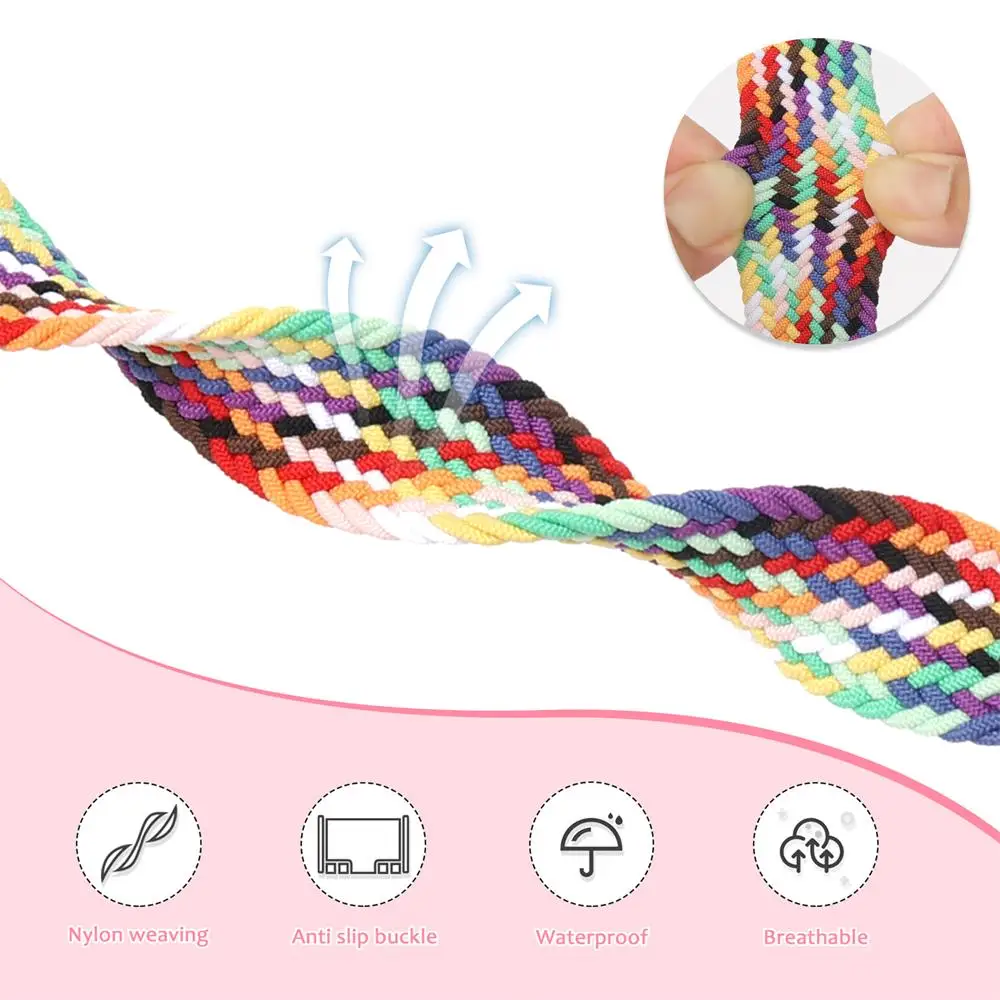 Ремешок Магнитный 20 мм для Samsung Galaxy watch 4 5 pro active 2 Gear S3 плетеный соло-браслет 22