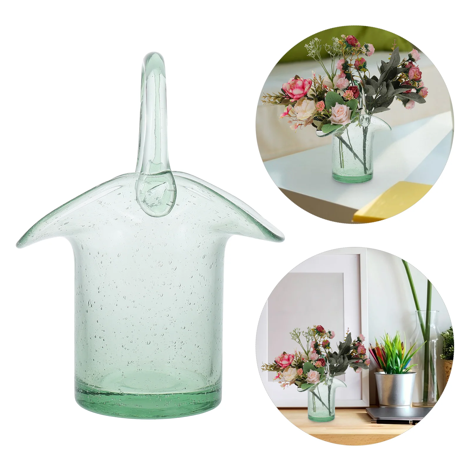 

1pc Portable Flower Bottle Glass Vase Flower Arrangement Bottle Table Ornament