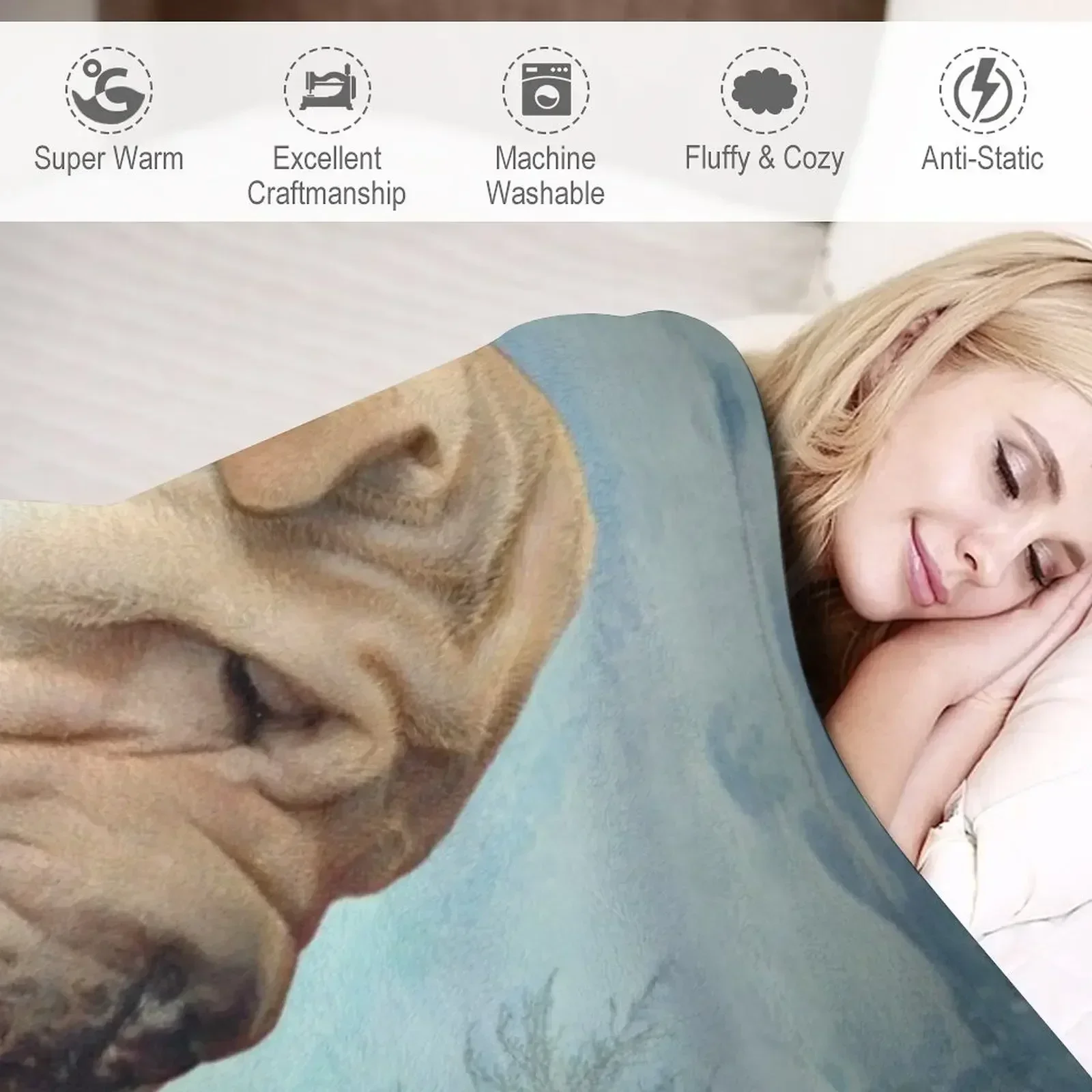 Одеяло для щенков Shar Pei декоративные одеяла