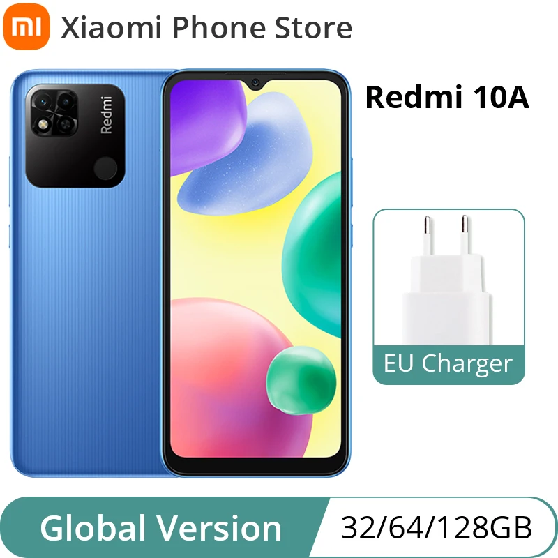 Смартфон Xiaomi Redmi 10A 10 A глобальная версия 32 ГБ/64 ГБ/128 ГБ 13 МП двойная камера 6