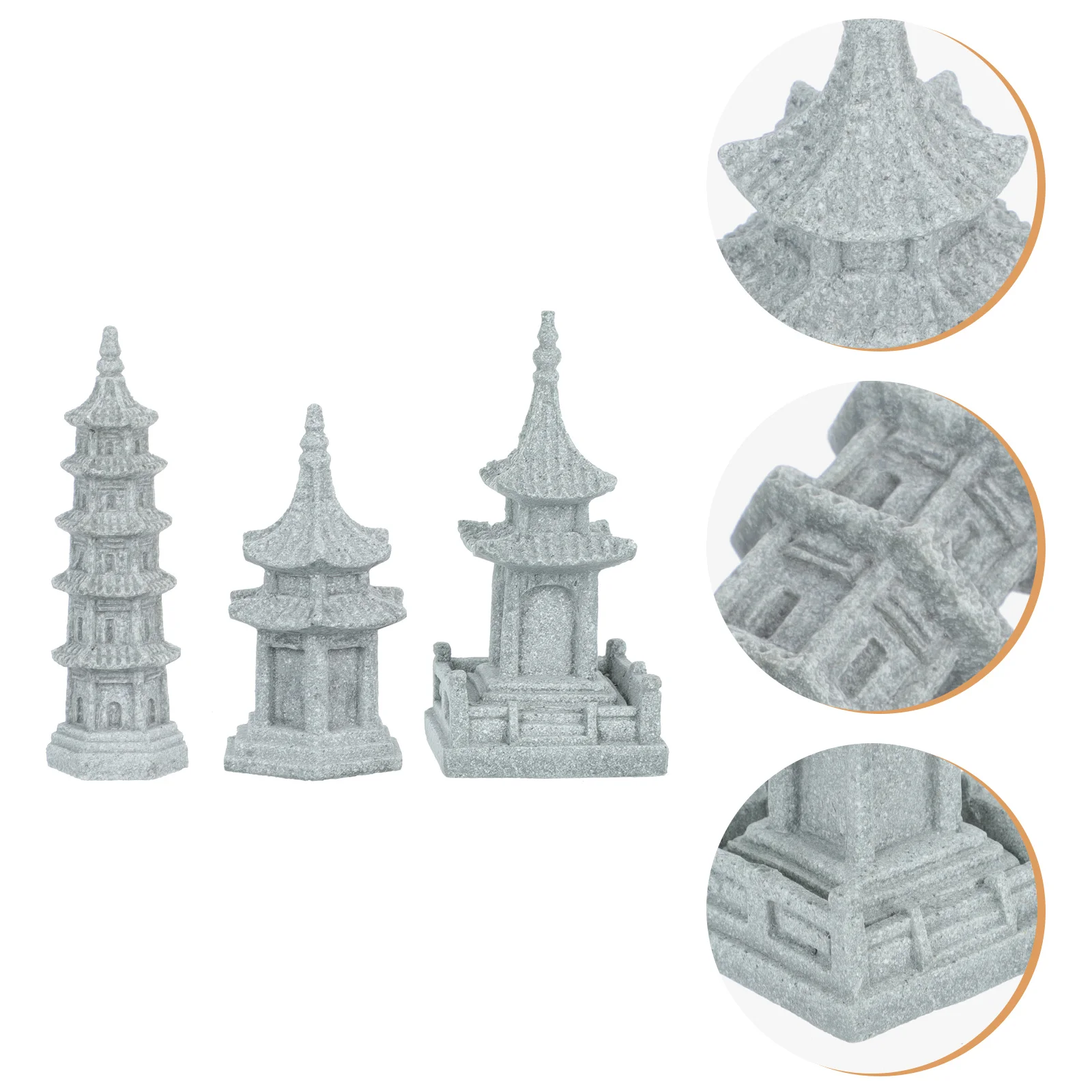 

Pagoda Miniature Statue Tower Garden Lantern Decor Japanese Chinese Zen Mini Decoration Figurines Shui Feng Fairy Stone