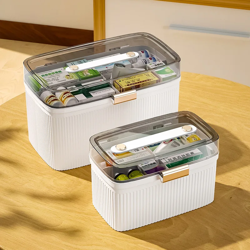 

Family Handle Emergency Aid Storage Portable Chest Storage Box Capacity First Kit Boxes Medicine Medicine Large Box Kit With