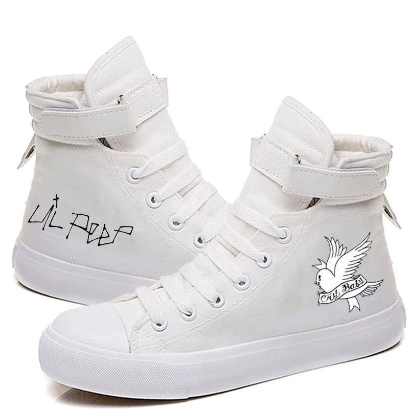 

2020 hellboy lil peep Cosplay Canvas Shoes Girls Spring lil peep Casual Lace Up High Heel Canvas Shoes Sneaker For Women or Mens
