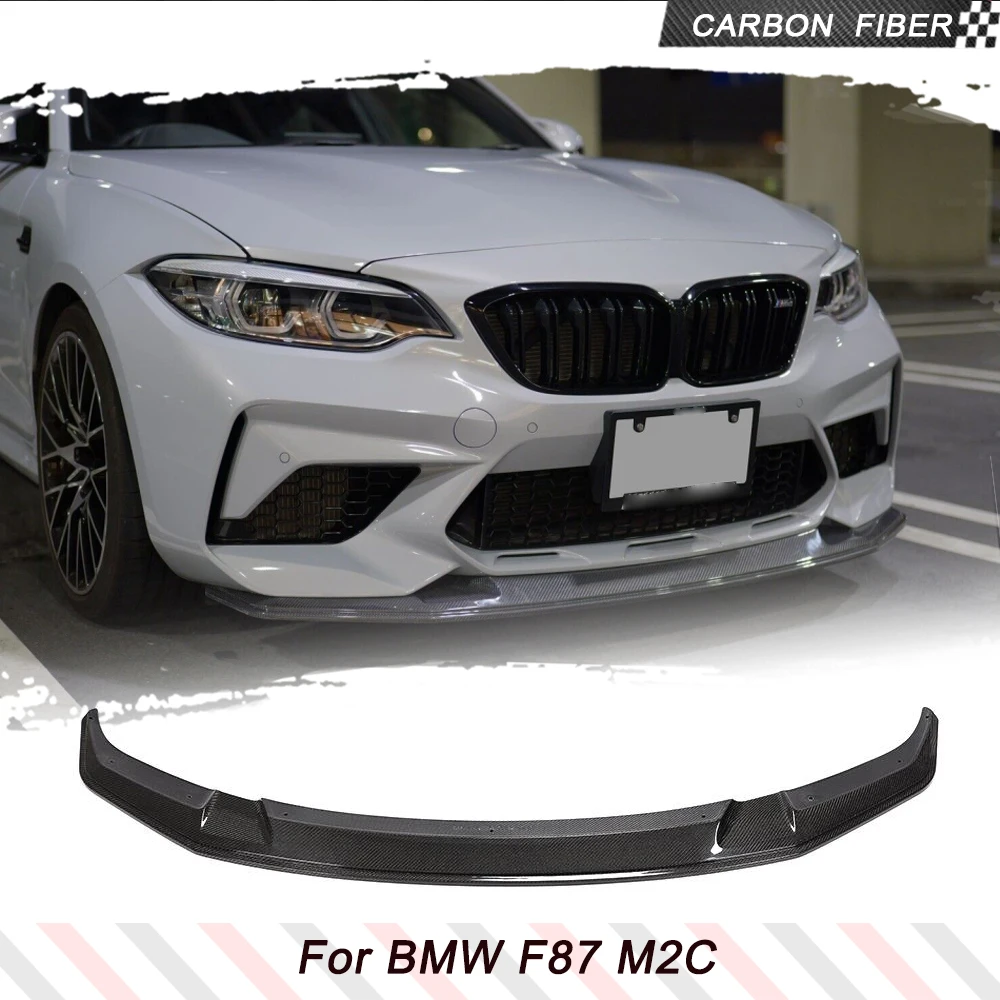 

Автомобильный передний бампер, спойлер, сплиттер для BMW F87 M2 Competition M2C 2017-2020, передний спойлер из углеродного волокна, защита подбородка