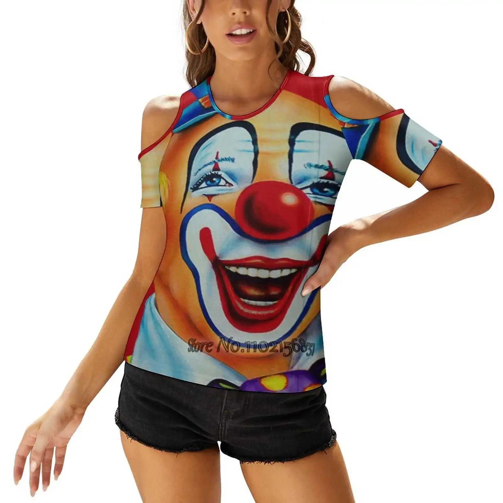 

Send In The Clowns - 2 Woman Tshirts Printed Tops Fashion Graphic T Shirt Harajuku Short Sleeve T-Shirt Cartoonish Clown