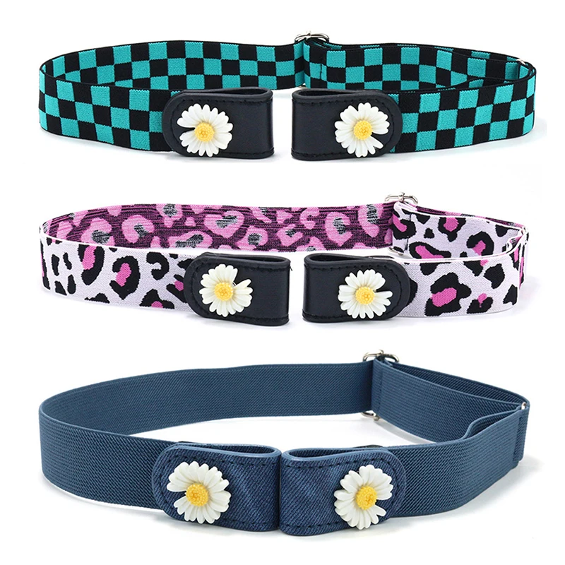 

Elastic Belt Without Buckle Cowboy Canvas Women Buckle Free Belt Ladies Jeans Pants Waist Belt Stretch No Buckle Invisible Belt