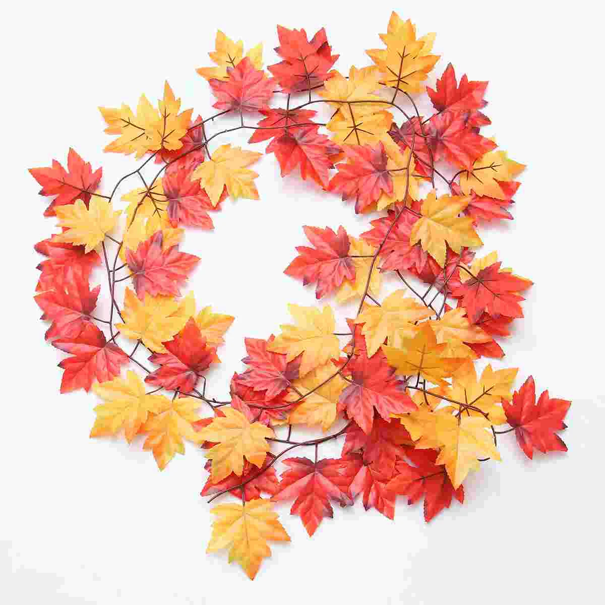 

6pcs Artificial Cane Maple Leaf Artificial Rattan Ceiling Pendant for Autumn