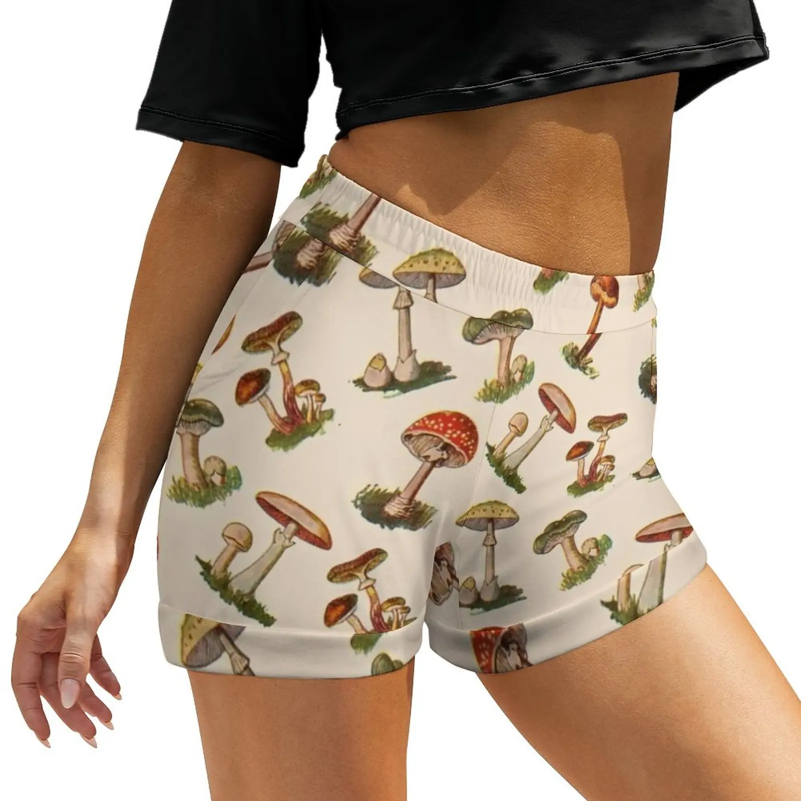 

Шорты с завышенной талией и поясом на резинке