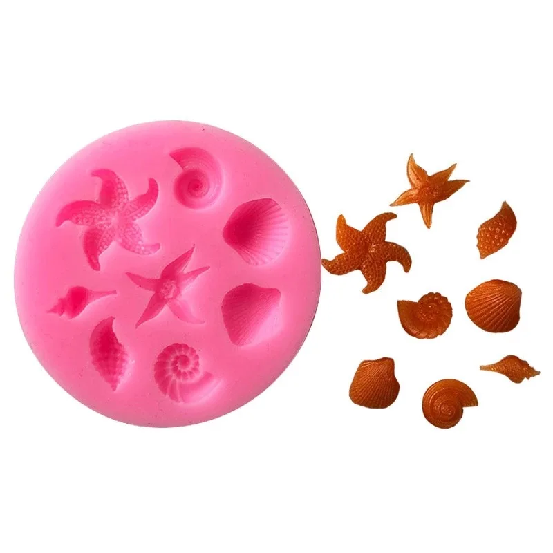 

Силиконовая форма в виде Жидкой Оболочки, морской звезды, инструмент для выпечки, формы для эпоксидной смолы ручной работы 40