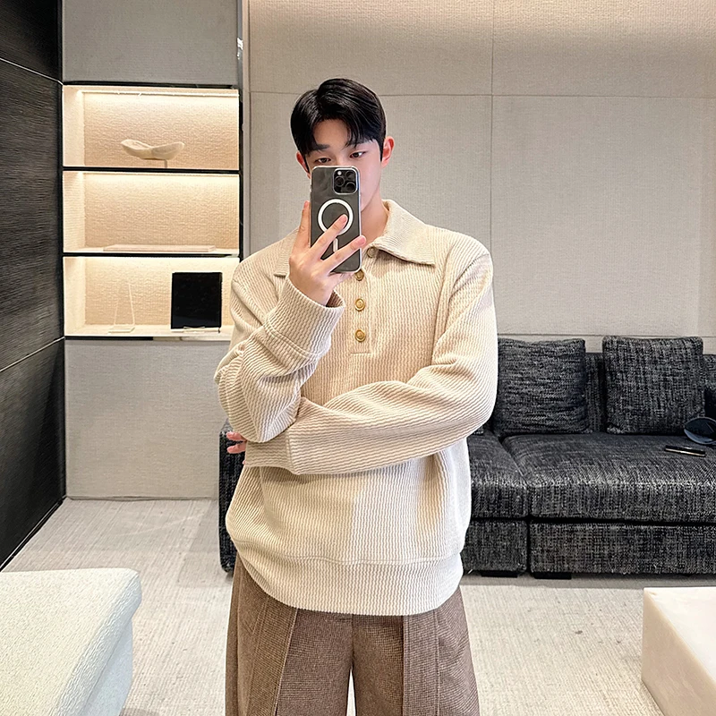 Мужские свитера в корейском стиле повседневные однотонные свободные мужские