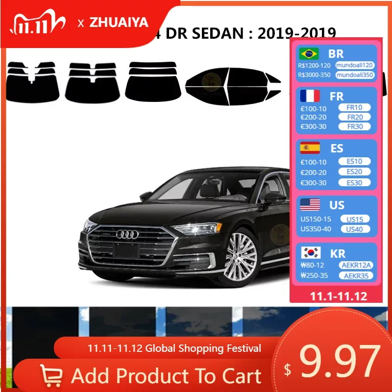 

Нанокерамическая Автомобильная УФ-пленка Precut для окна AUDI A8 4 DR SEDAN 2019-2019