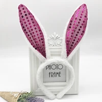 cute easter decor bunny ear headband prop plush hairband costume bunny party easter rabbit decorations for home party diy ears