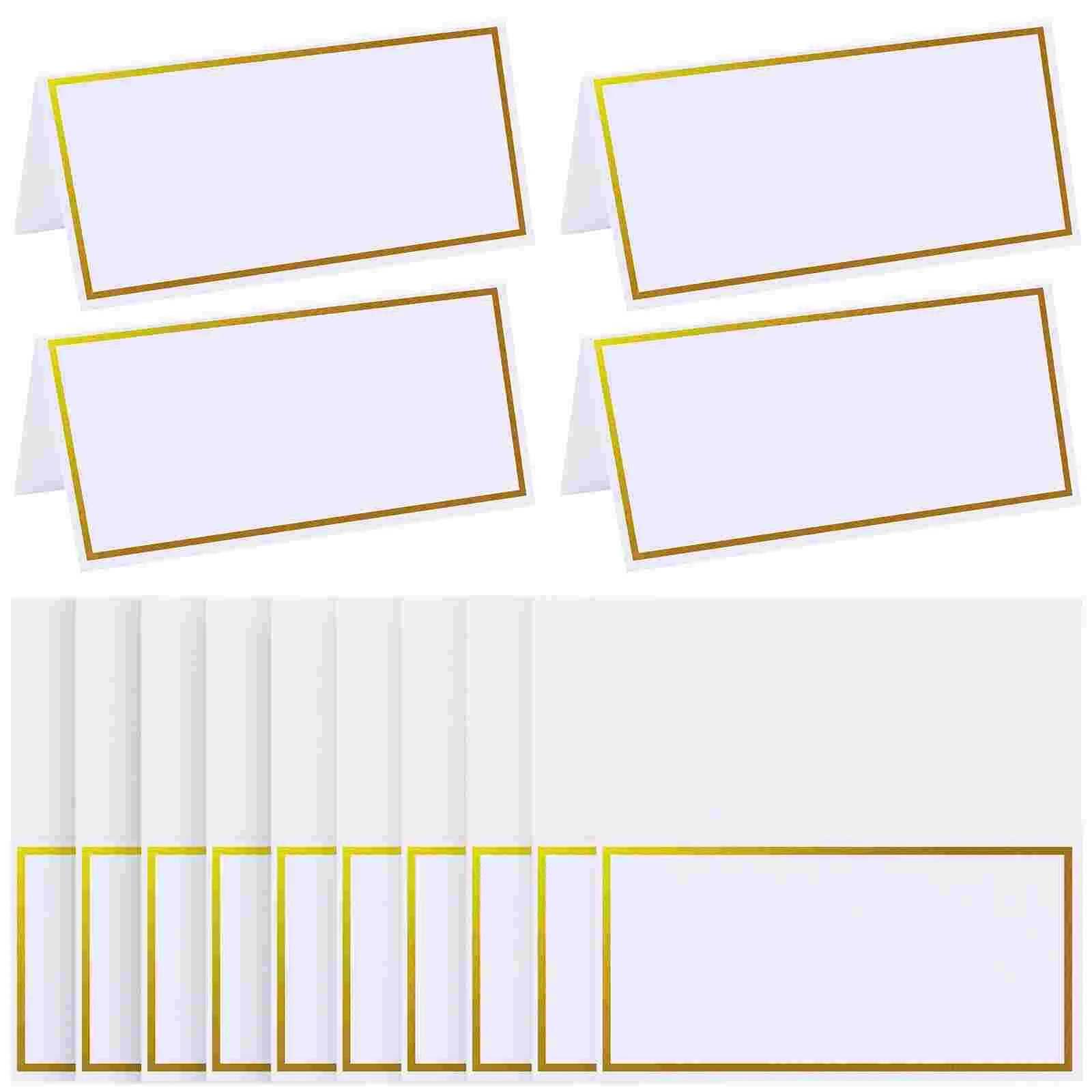 

Place Name Table Wedding Setting Party Tent Paper Banquets Food Labels Buffet Seating Blank Weddings Gold Seat Holders Escort