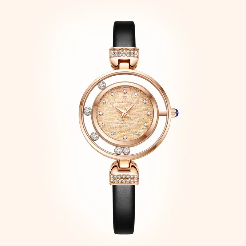 Женские модные маленькие золотые часы с бриллиантами водонепроницаемые