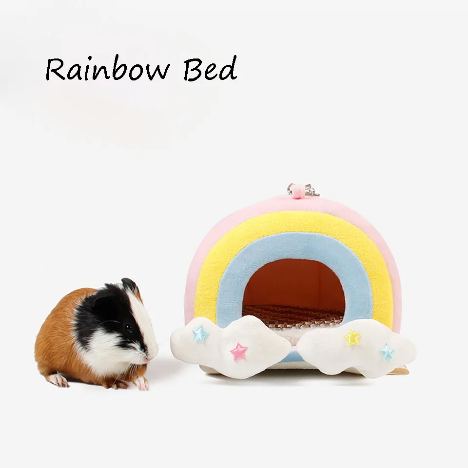 

Hamster Rainbow Bed Hammock House Guinea Pig Bed Rodent Rest Cage for Small Animal Rabbit Nest Rat Sleeping Bed