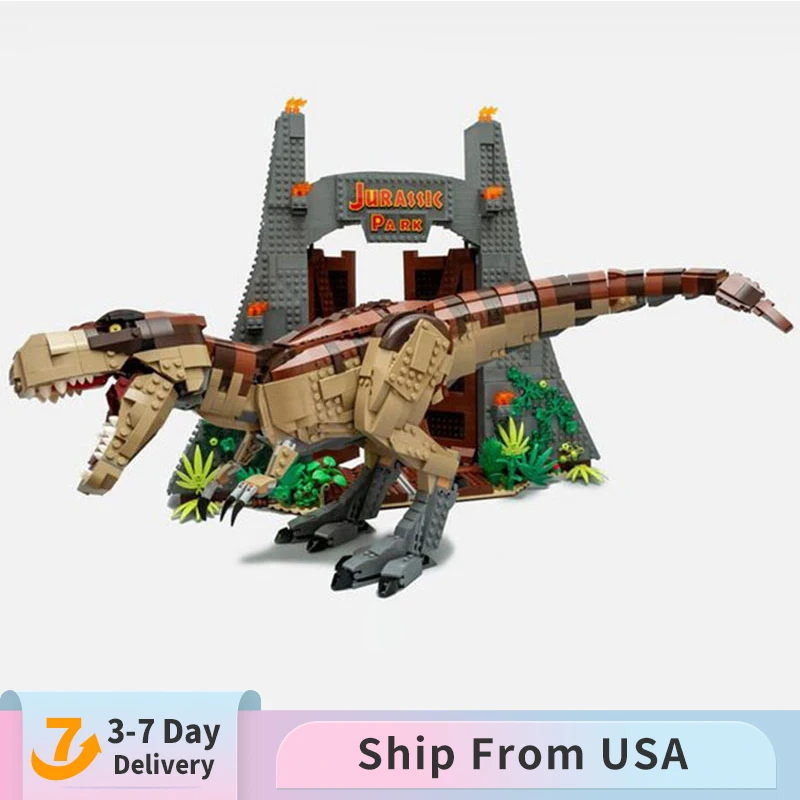 

Jurassic Park: T. rex Rampage 75936 Model Modular 3120pcs Building Blocks Brick Toys Kids Birthday Gift Set 11338 Movie Series