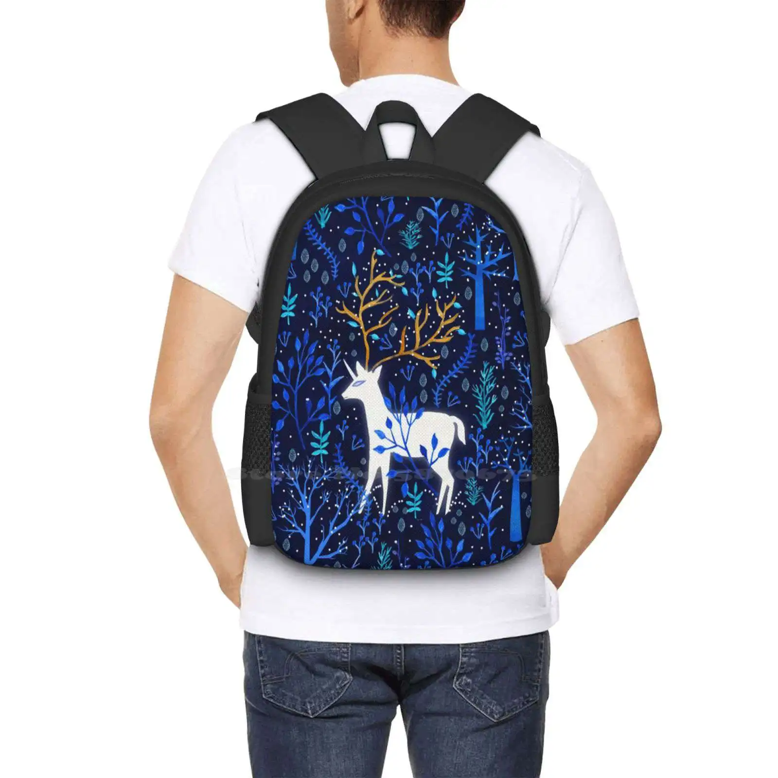 Лидер продаж рюкзак Deericorn в синем цвете модные сумки с рисунком виде головы