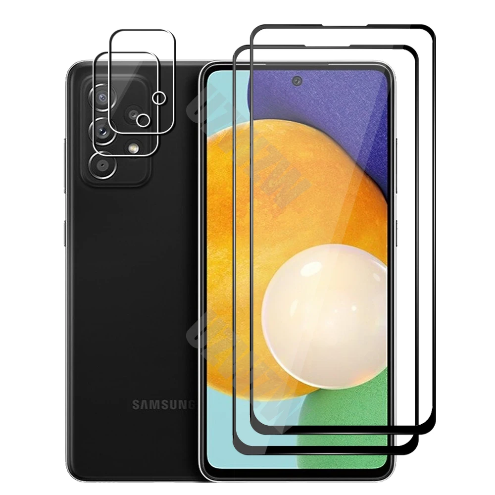 

(2+2) For Samsung Galaxy A52 5G / 4G / Galaxy A52s 5G Full Coverage Tempered Glass Screen Protector & Camera Lens Film
