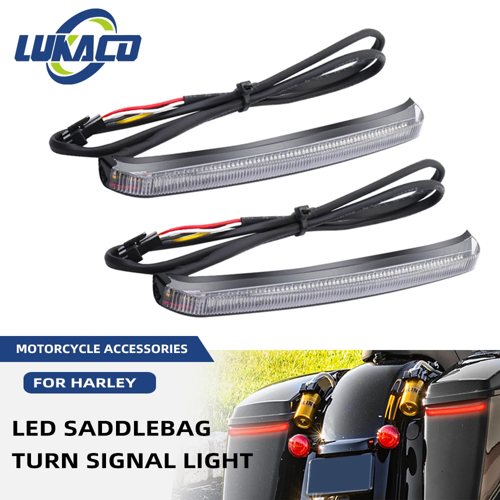 

Motorcycle LED Saddlebag Brake Flowing Turn Signal Accent Light Lamp For Harley Touring Road King Electra Glide CVO 2014-2022