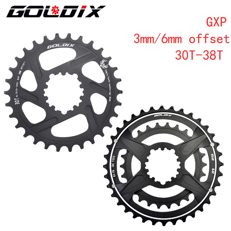 

GOLDIX Gxp Chainring 30T/32T/34T/36T/38T Mtb Crown Offset 0mm/3mm/6mm Bicycle Chainwheel for Sram 11/12S NX XX XO GX GXP11