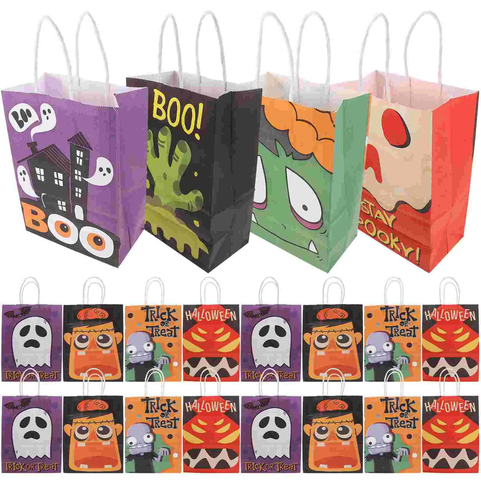 

24 Pcs Halloween Candy Bags Party Goodie Trick Treating Favor Pouch Small Gifts