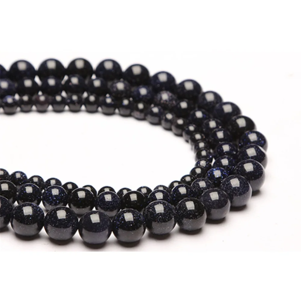 

Natural BlueSand Stone Round Loose Beads 4 6 8 10 12MM Pick Size For Jewelry Making
