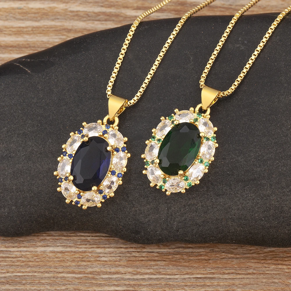 Роскошное блестящее женское ожерелье AIBEF с подвеской из медного циркония 5 цветов