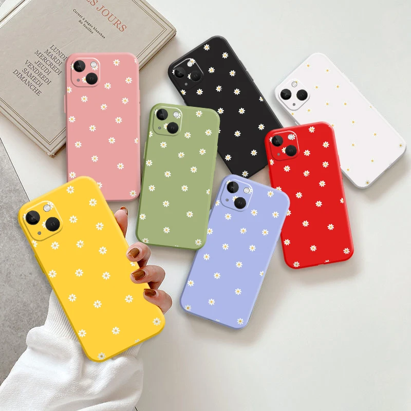 

Чехол для телефона с цветными маргаритками для iPhone 13 12 Mini Pro Max 11 Pro Max XR XS Max 8 7 6S 6 Plus SE 2020, мягкий чехол из ТПУ