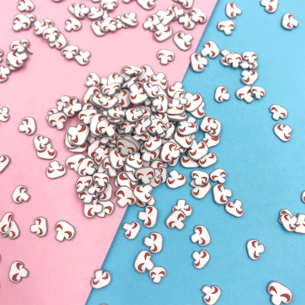 100g Polymer Mushroom Slice Hot Clay Sprinkles for Crafts Making DIY Crystal Mud Sharker Card Filling Nail Art Decoration 5mm - купить по