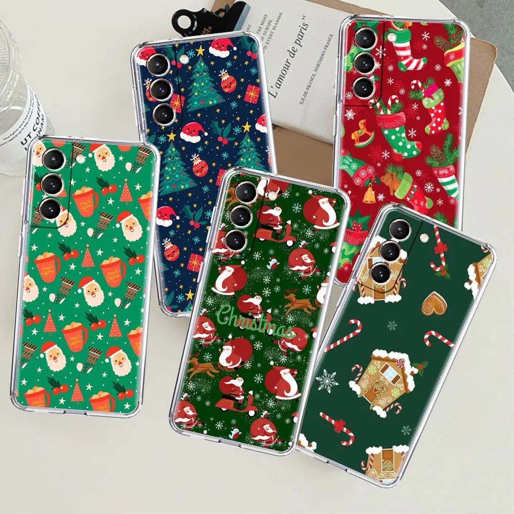 

Snowman Christmas Clear Case For Samsung Galaxy S22 S20 FE S21 S10 S9 Plus Note 20 Ultra 10 Lite Transparent Phone Shell