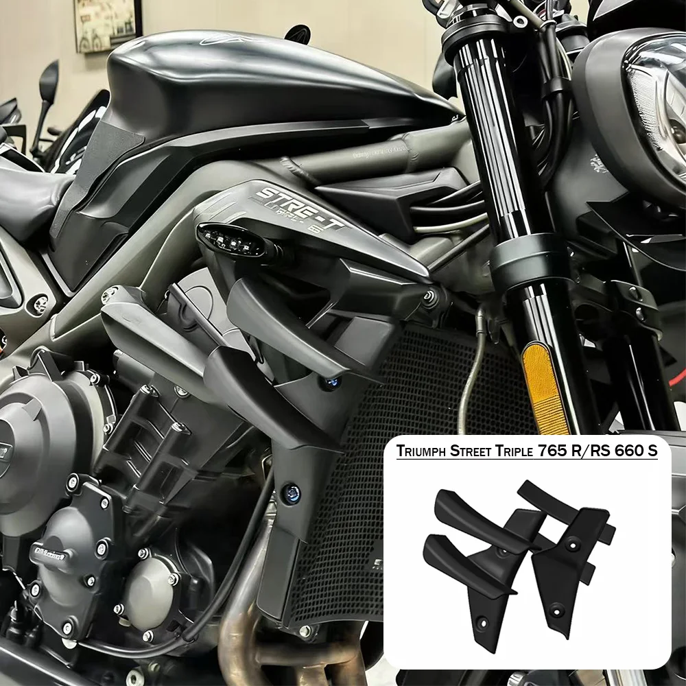 Фото Для Triumph Street Triple 765 R/RS 660 S 2020-2022: боковые спойлеры, передние спойлеры, нижние спойлеры-флаки. №1