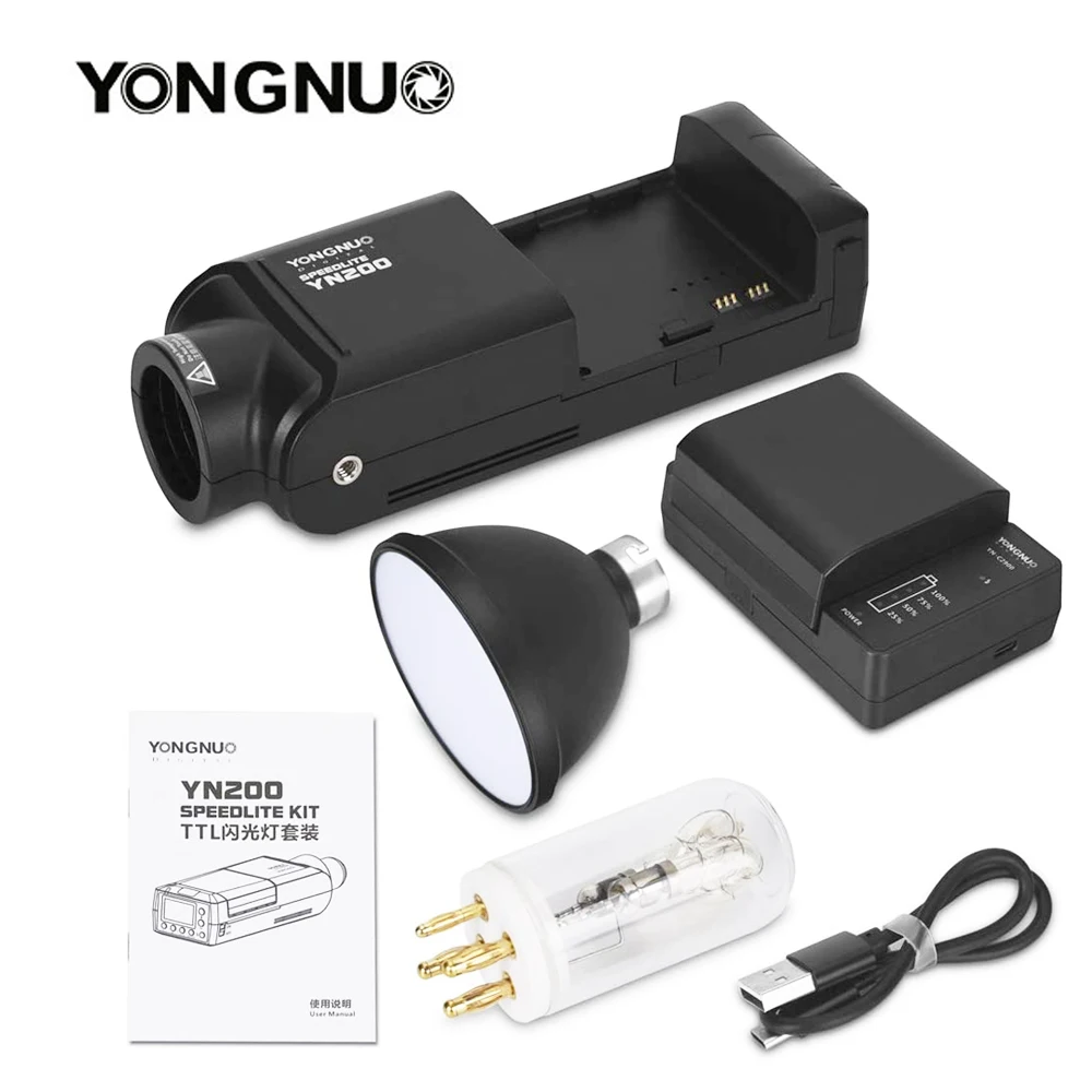 Купи YONGNUO YN200 TTL HSS 2.4G 200W 2900mAh Lithium Battery with YN560-TX II/YN560-TX Pro Trigger for Canon Nikon Sony MI Camera за 11,700 рублей в магазине AliExpress