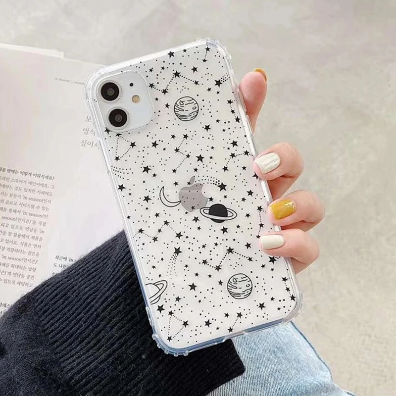 Ottwn Starry Sky Constellation Pattern Case For iPhone 14 13 12 11 Pro Max X XR XS Max 7 8 Plus SE2020 Clear Soft TPU Back Cover